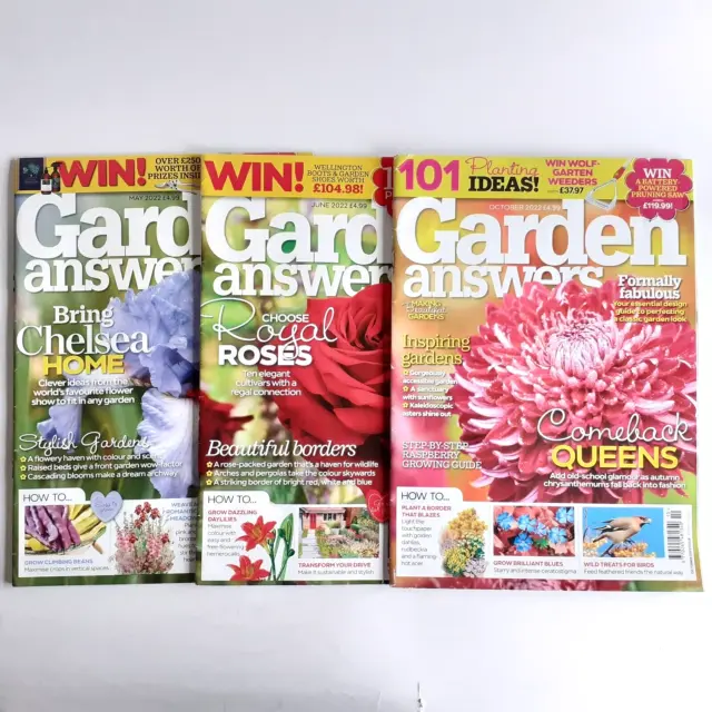 Garden Answers Magazine Bundle, 3 Issues, Gardening, May/ June/ October 2022