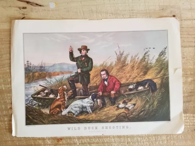 Currier & Ives “Wild Duck Shooting” 1951 Traveler’s Calendar Reprint