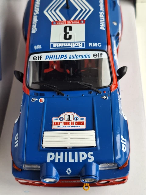 SOLIDO 1865 Escala 1/43 | RENAULT 5 MAXI TURBO PHILIPS N 3 RALLY TOUR DE CORSE 1985 JEAN