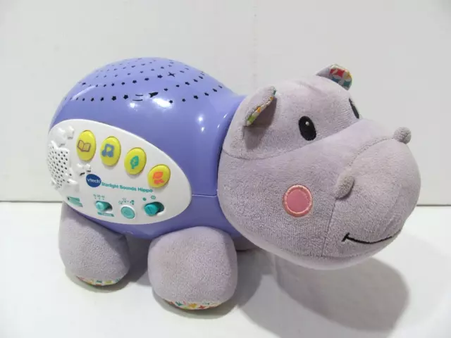 Vtech Starlight Sounds Purple Hippo Musical Night Light Toy - Tested & Working