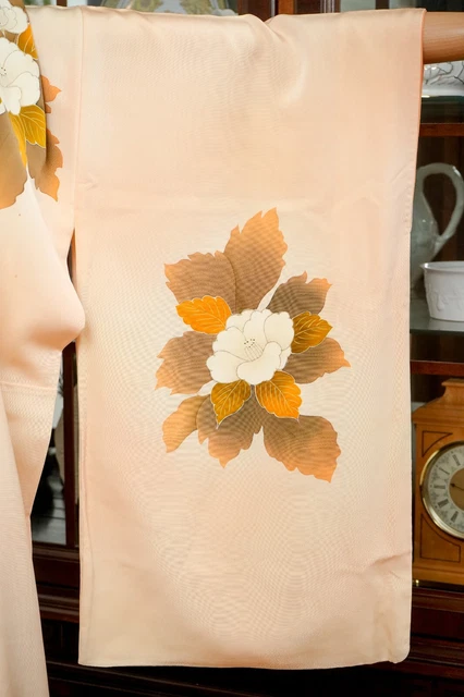 Dear Vanilla Japanese Silk Kimono Women's Robe Gown Authentic Japan Vintage Mint 5