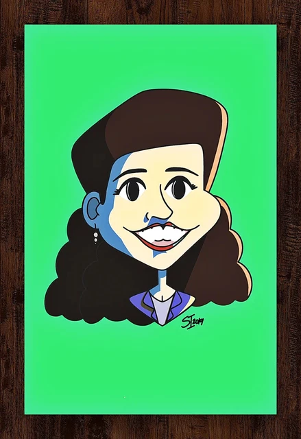 Seinfeld's Elaine Cartoon Caricature LTD TV Poster Digital Print Art 11x17
