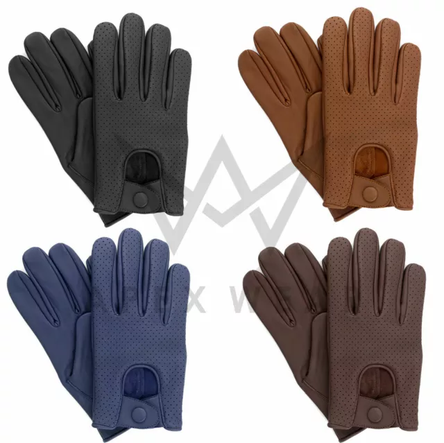 Leather soft Lambskin Mens Driving Gloves Retro style Comfort Chauffeur Fashion