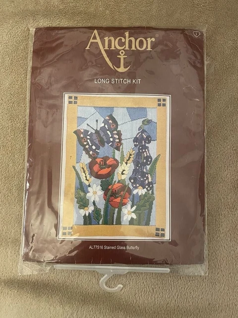 Anchor Langstich Stick-Set – 100% Baumwolle, Inkl. Garn, Nadel & Vorlage, Fertige Größe Ca. 28 X 20 Cm