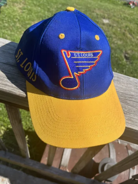 Vintage St Louis Blues Hat Snapback Annco Professional Model NHL Cap Blue Yellow