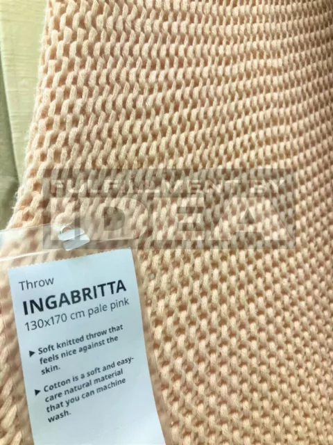 Brand New IKEA INGABRITTA 51x67 " Pale Pink Throw 703.740.67