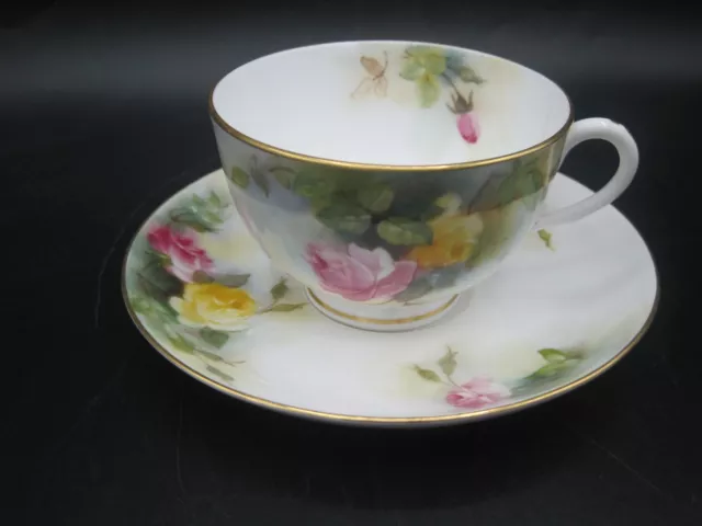 ROYAL WORCESTER  by JAMES HADLEY PORCELAIN TEA CUP & SAUCER. DATE: 1907.