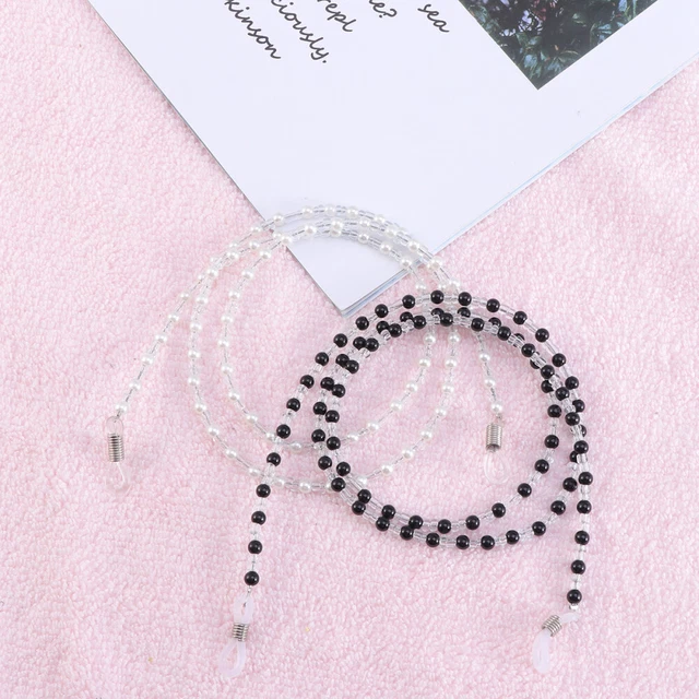 2 Pcs Eyeglasses Holder Strap Eye Glasses String Pearl Sunglasses Accessories 2