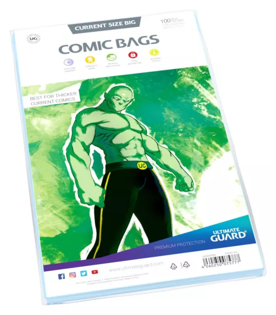 Ultimate Guard Comic Bags BIG Current Size (100) 178×268 mm - UGD020020