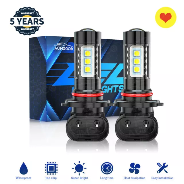 LED Fog/Driving Bulbs 9005 H10 9145 6000K Fog Light Xenon White Light 2-Pack