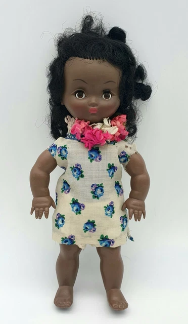 POUPÉE VAHINE BELLA de 1961 Noire avec yeux dormeurs & ses vêtements 25 cm EUR 35,00 - FR