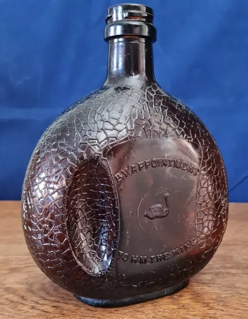 Antique Emu Brand Brown Glass Wine Bottle