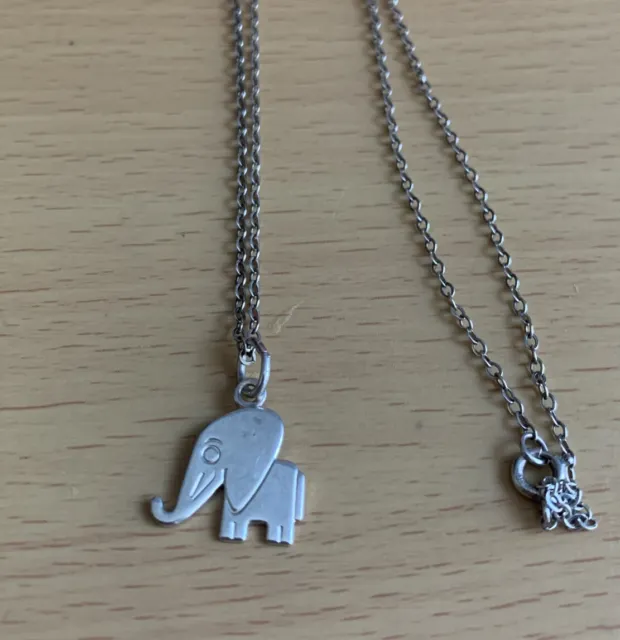 925 silver Cute Elephant Pendant & Chain By Andreas Daub/ Germany/ Signed