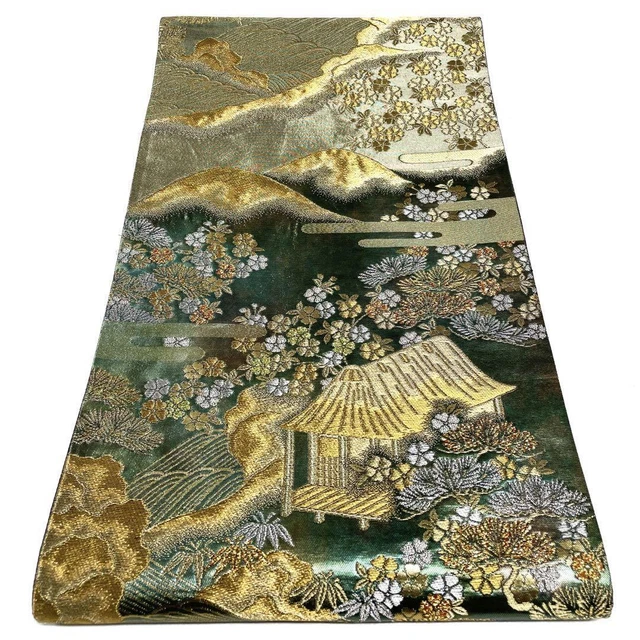 Japanese Kimono Belt Fukuro Obi Pure Silk Vintage Antique Japan 5035