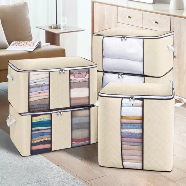 3-15X Clothes Storage Bags Zipped Organizer Underbed Wardrobe Cube Closet Boxes