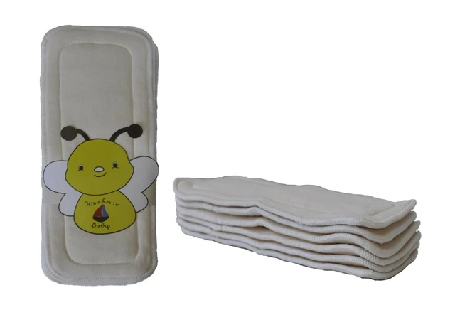 Kashmir Baby Bamboo Cloth Diaper Inserts (6 Pack). Washable. Reusable.