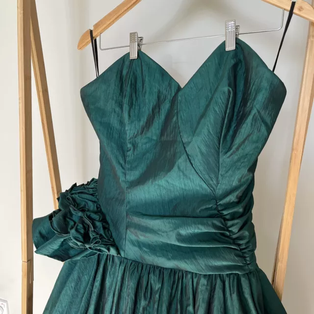 Vintage STUDIBAKER HAWK Green Dress 1980s - Size 12  - Australian Designers 2