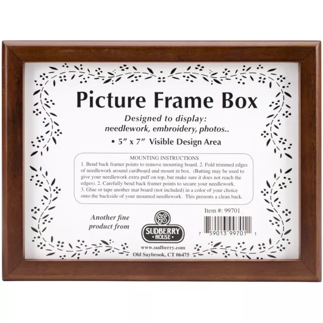 Sudberry House Mahogany Picture Frame Box 8.25"X6.25"X2.75"-Design Area 5"X7" 99