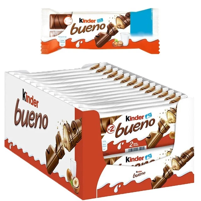 FERRERO KINDER BUENO bars wrapped waffle Schokoriegl hazelnut cream mit