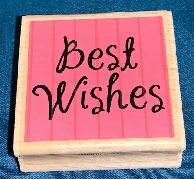 RARE Vintage Studio G Best Wishes Rubber Stamp