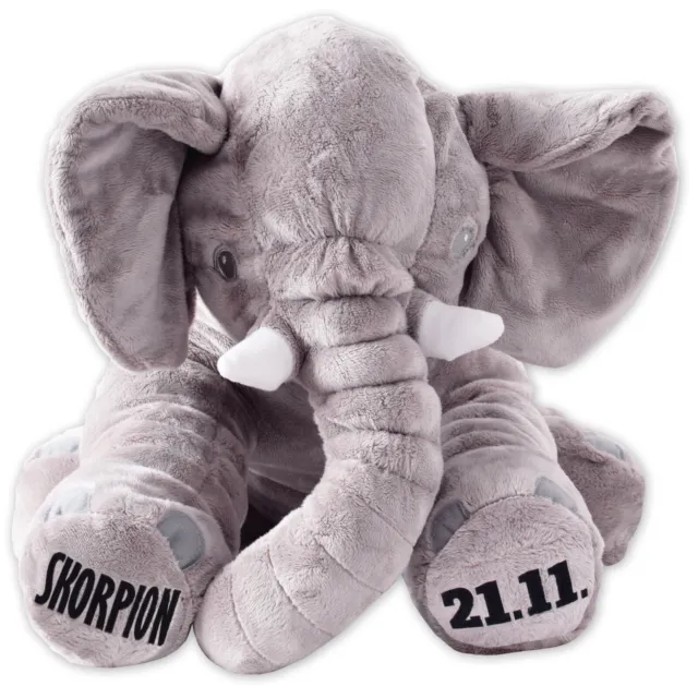 Personalizzato Regalo Pupazzo Elefante Peluche Cuscino Cuscini 62cm