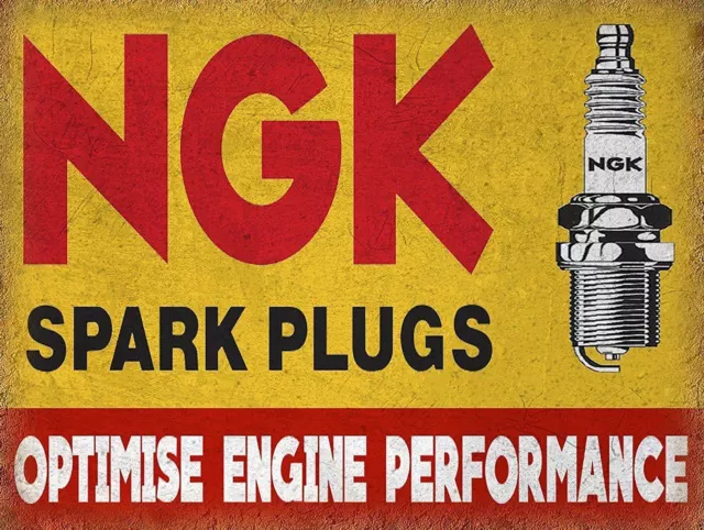 NGK SPARK PLUGS  Vintage Retro Metal Tin Sign Poster Plaque Garage Wall Decor A4