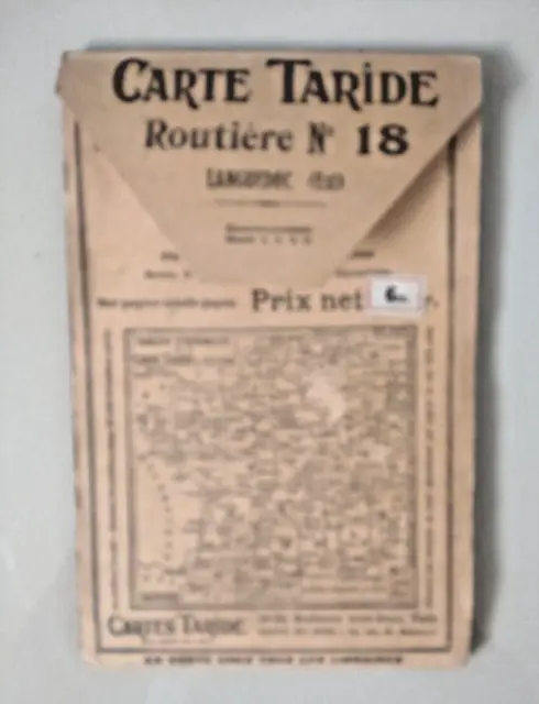 Vintage Carte Taride Routiere No 18 Languedoc Est Folding Paper Colour Map