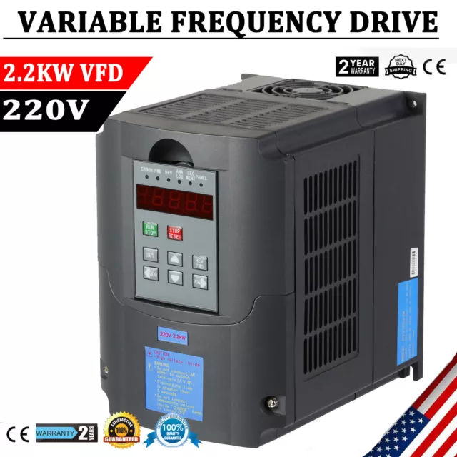 2,2KW 220V Variateur de Fréquence Vitesse Variable Inverseur Régulateur