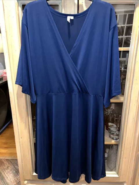 Asos 16 womens faux wrap dress kimono sleeve Workwear Stretch Polyester Jersey