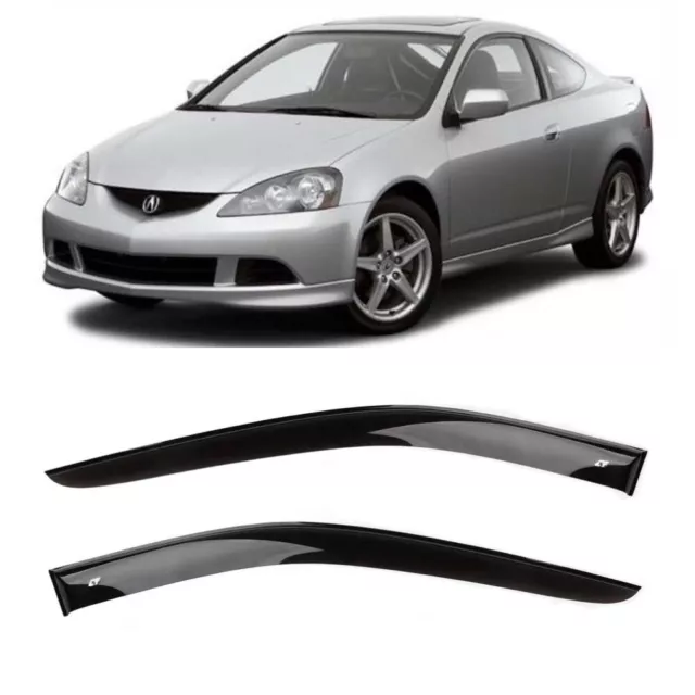 Wide 3,9 In Side Window Visors Sun Rain Guard Deflectors For Acura RSX 2001-2006