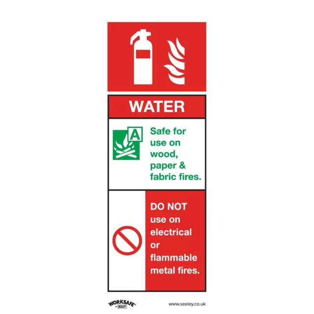 Worksafe Safety Sign Water Fire Extinguisher - Self-Adhesive Vinyl - Pack of 10