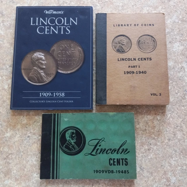 1909VDB-1958 Lincoln Wheat Cent Penny Lot- 3 Nearly Complete Albums W/Semi-keys!