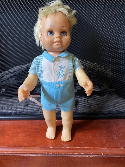 VTG 60s Mattel Tiny Chatty Cathy Brother Blonde Doll ORG OUTFIT Mute STRING WORK VTG 60s Mattel Tiny Chatty Cathy Brother Blonde Doll ORG OUTFIT Mute STRING WORK