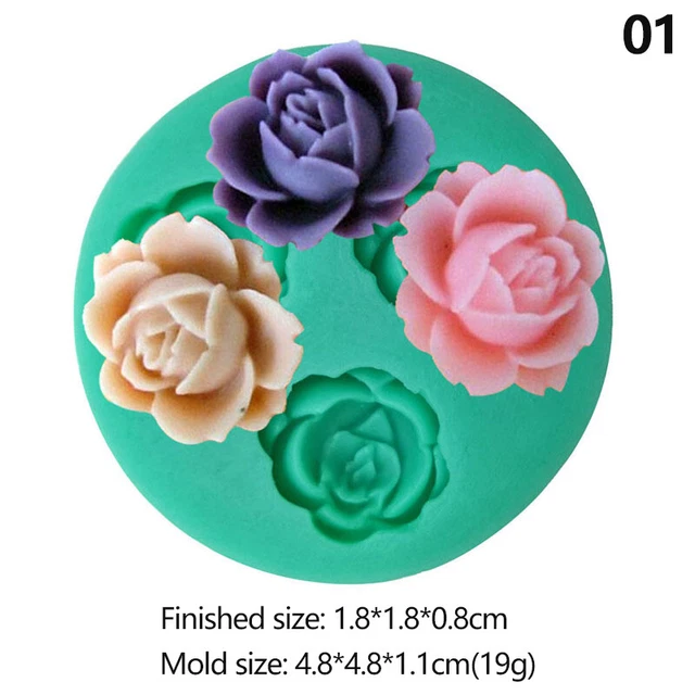 Fondant Mini Molde Silicona Chocolate Hágalo usted mismo Hecho a Mano Flor Corazón Modelo Hornear Pastel