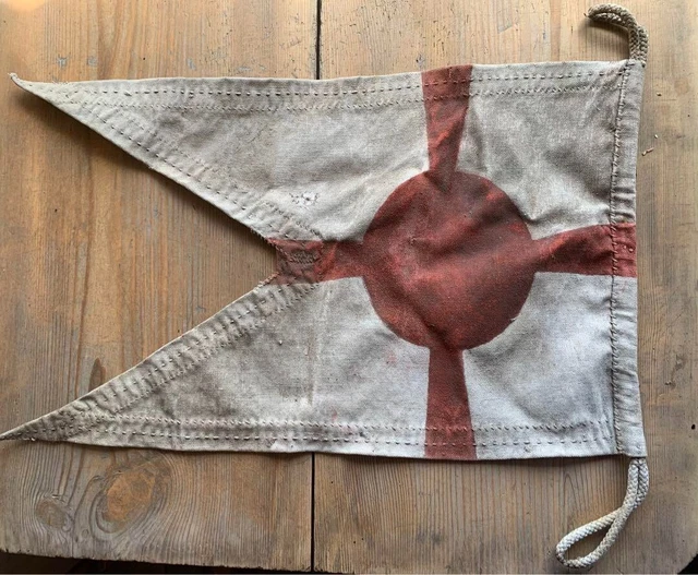 Antique Prewar Japanese flag, Rising Sun, 4 stripes