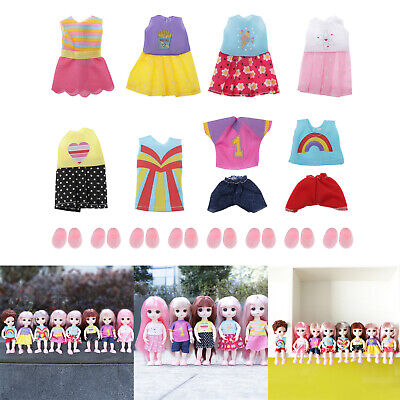 8x abiti da principessa per bambole per costume da festa per bambole da 16 cm