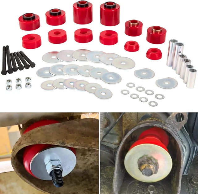 4.4123R BODY CAB Mount Bushing Kit Red for 19801998 Ford F150 F250