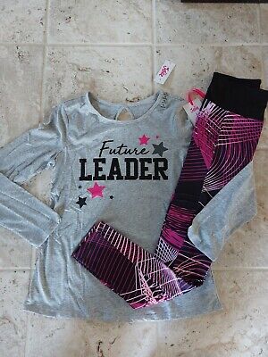 NWT Girls Justice Outfit Future Leader Top Size 12 - Active leggings Size 12/14