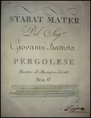 Giovanni PERGOLESI (Composer): Bound volume of early french editions