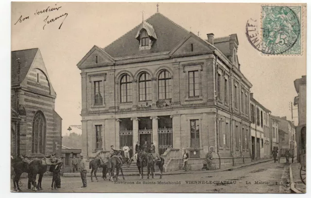 VIENNE LE CHATEAU - Marne - CPA 51 - la Mairie - jolie vue animée