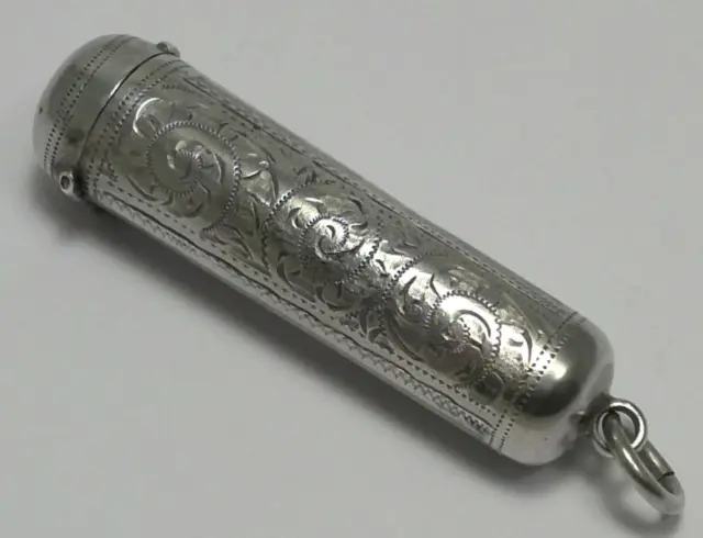 Antique Sterling Silver Cheroot/Cigar Holder Case  – Hallmarked 1916