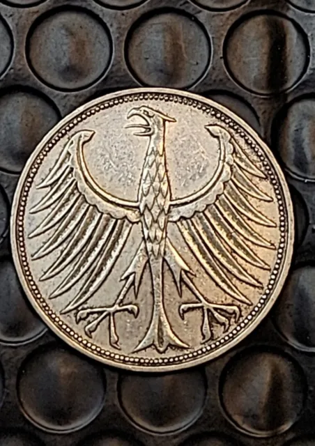 1967 F GERMAN Silver 5 Mark  DEUTSCHE 5 MARK SILVER GERMANY COIN