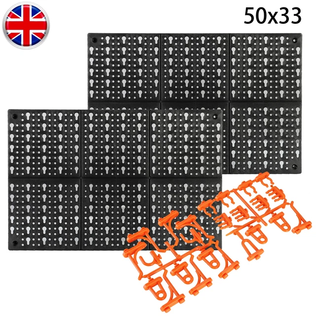 2*TOOL BOARD WALLMOUNTED Panels Pegboard 50*33cm Warehouse Garage