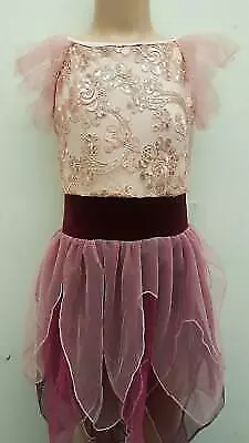 Dance  Costume Curtain Call E1988 Pink Medium Child Lyrical Lace Contemporary Se