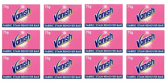 Vanish Fabric Stain Remover Pre-Wash Bar Laundry Washing 75g Per Bar  X 12