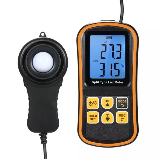 Digital Light Meter LCD Luxmeter Split Type Illuminometer 0-200000 Lux Tester 3