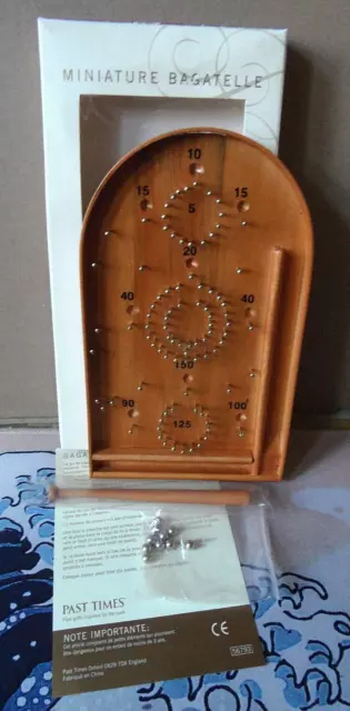 Past Times Wooden Miniature Bagatelle Boxed (Never Been Used)