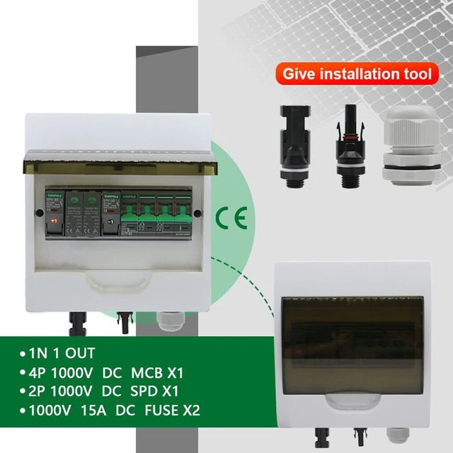 1 in 1 Out PV-Combiner-Box 1 pezzo 1000 V IP65 impermeabile PVC nuovo di zecca