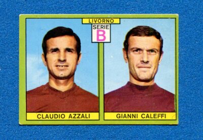 NUOVA/NEW LIVORNO FIGURINA CALCIATORI PANINI 1968/69 AZZALI/CALEFFI 