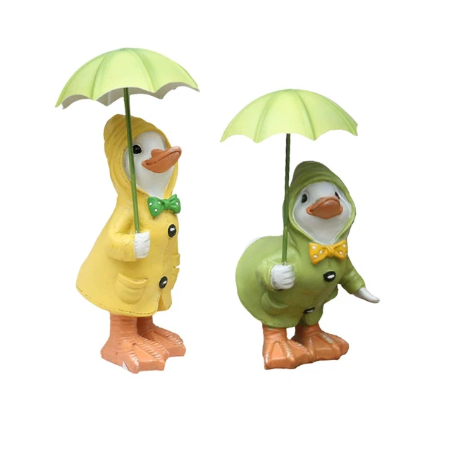 Figurine Résine Animal Ornement Bureau Artisanat Parapluies Canard Statue